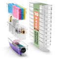 Sorbus Small Clear Plastic Storage Bins for Organizing, 10 Pack Clear Organizer Bins with Handles, Plastic Storage Bins for Clos