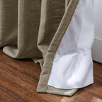 Twopages Double Layer Lined Curtain Taupe Grey Linen Blend Light Filtering Pinch Pleat Curtain For Kitchen, Room Darkening Windo