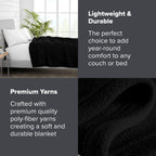 Bare Home Polar Fleece Blanket - Throw Blanket - Black - Warm & Cozy - Premium Fleece Blanket - Blanket For Bed, Sofa, Camping,