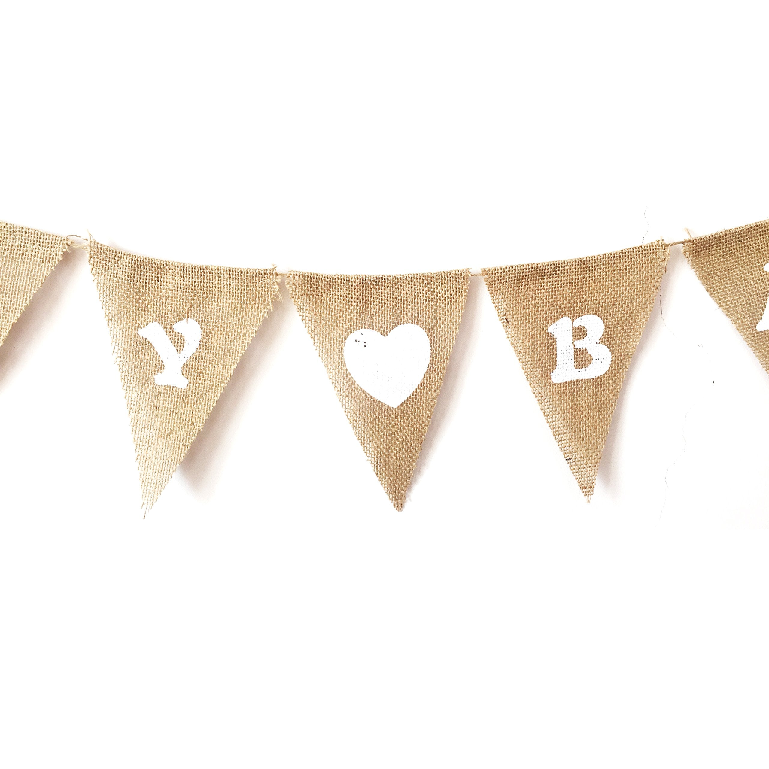 Lwr Crafts Burlap Bunting Banner Triangle Heart Candy Bar