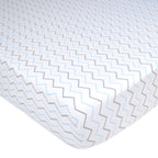 American Baby Company 3 Pack Fitted Crib Sheets 28'' X 52'', Soft Breathable Neutral 100% Cotton Jersey Sheet, Blue Star/Zigzag,