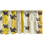 Ambesonne Butterfly Window Valance Pack Of 2, Summer Tone Lines Wingy Animals With Faded Effect Print Country Vibe, Rod Pocket Curtain Valances Kitchen Bedroom, 54' X 18',Yellow Reseda Green Beige