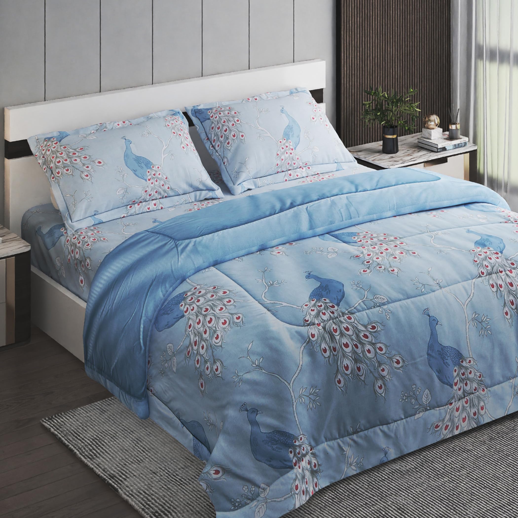 Home Centre Scarlet Aron 4Pcs Printed Double BedInABag Set