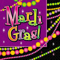 Mardi Gras Beads Beverage Napkins, 16ct