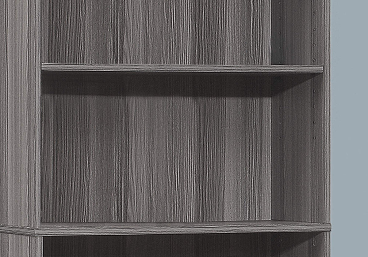 Monarch Specialties I BOOKCASE-72 H/Grey with 5 Shelves Bookcase, Gray