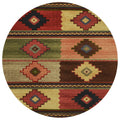 Phoenix Ph1 Brown Southwestern Rug Round 8' X 8'