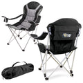 PICNIC TIME NCAA Reclining Camp Chair, One Size, Black with Gray Accents