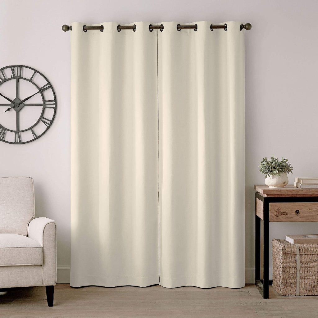 Eclipse Gabriella Grommet Top Curtains For Bedroom, Single Panel, 40'' X 84'', Ivory