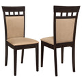Coaster Home Furnishings Gabriel Upholstered Back Panel Side Chairs Cappuccino And Beige (Set Of 2), 17.25"D X 20.75"W X 38.5"H (100773)
