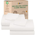 California Design Den 2-Pack Extra Long Twin Sheets Set - 100% Organic Cotton Bed Sheets, Crisp Percale Feel, Deep Pockets, Ligh