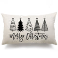 Dfxsz Christmas Pillow Covers 12X20 Inch Black Christmas Tree Merry Christmas Decorative White Throw Pillows Winter Christmas De