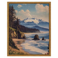 InSimSea Framed Canvas Wall Art, Vintage National Park Art for Living Room Hallway Shelf, 10x8in, Olympic Coastal Landscape Pain