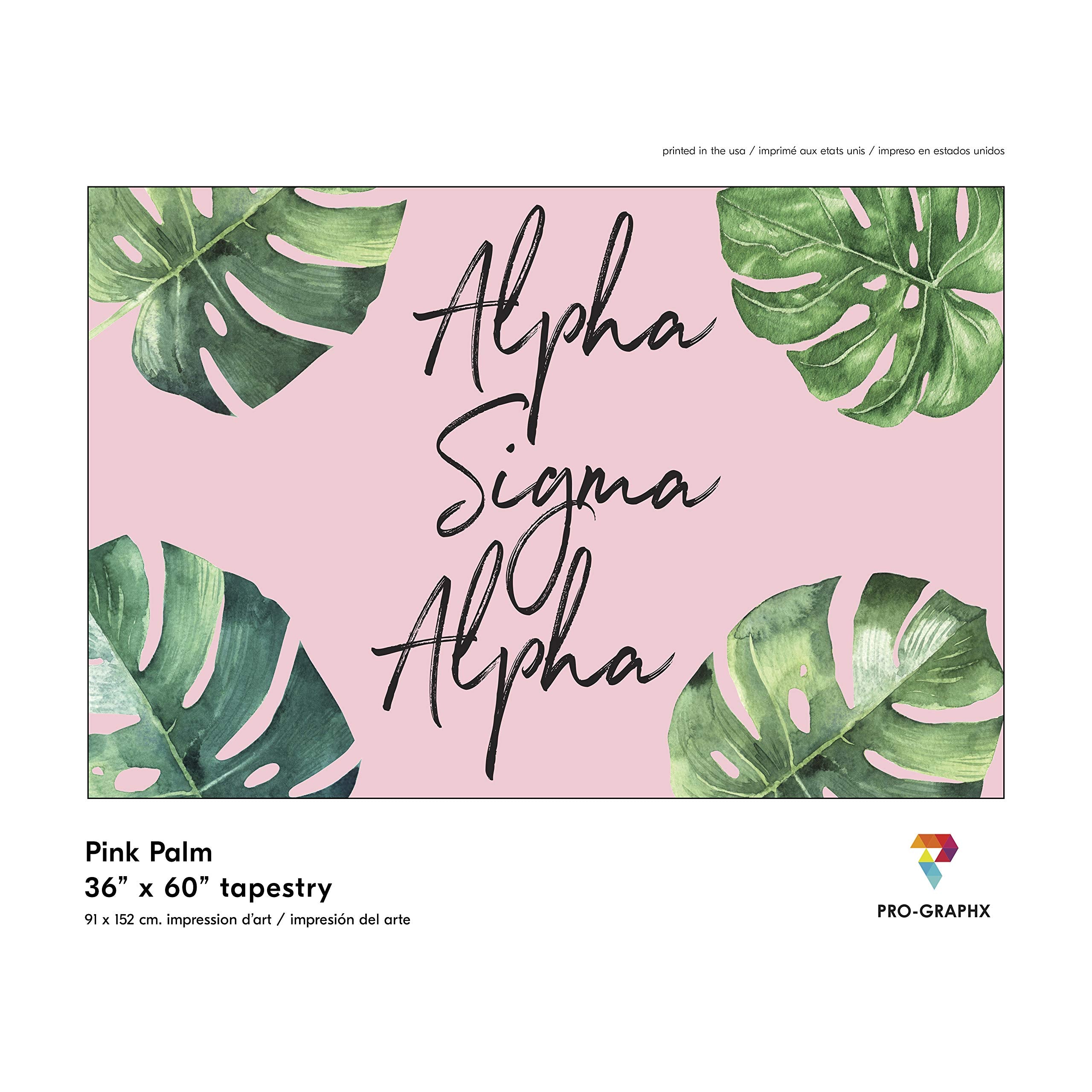 Pro-Graphx Alpha Sigma Alpha Greek Sorority & Fraternity Flag Officially Licensed, Tapestry, Display Banner, Sign, Letter Patter
