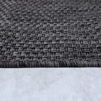 Solid Outdoor Rug For Patio Or Balcony Waterproof In Mottled Anthracite, Size: 5'3' Round