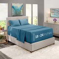 Nestl Extra Deep Pocket Sheets - Fits Mattress 18-24 Inches Deep, Extra Deep Pocket Full Size Sheets Sets, 4 Piece Full Size Sheets, Full Sheets Deep Pocket, Blue Heaven Sheets