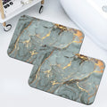 Story@Home Bathroom Mat Set Of 2, AntiSkid Nappa Leather Bathroom Mats Water Soak, 60X40 Cm, Greyish Green Water Color Design, 