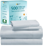 California Design Den - Finest King Size Sheets Set, Soft 100% Cotton Cooling Sheets Deep Pockets Set, Snug Fit Elastic, 500 Thr