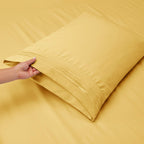 Clara Clark King Sheets, 6 Piece Set - Hotel Luxury Sheets For King Size Bed, Super Soft Bedding Sheets & Pillowcases, King Size Sheets, Mellow Yellow