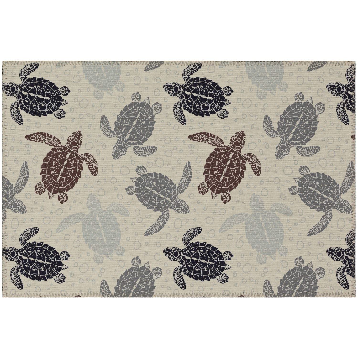 Seabreeze Sz13 Beige Coastal Rug Rectangle 5' X 7 ' 6"
