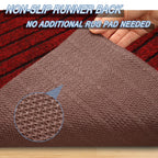 Freadem Runner Rugs 4' X 29' Indoor Outdoor Carpet Runner, Area Rugs With Anti-Slip Rubber Backing For Aisle Hallway Balcony Gar