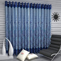 Home Sizzler 4 Piece Elegant Panel Eyelet Polyester Window Curtains  5 Feet, Blue