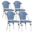 PURPLE LEAF Outdoor Dining Chair Set of 4 Aluminum Frame Wicker Rattan Chairs for Garden Kitchen White Print Finish Patio Chairs