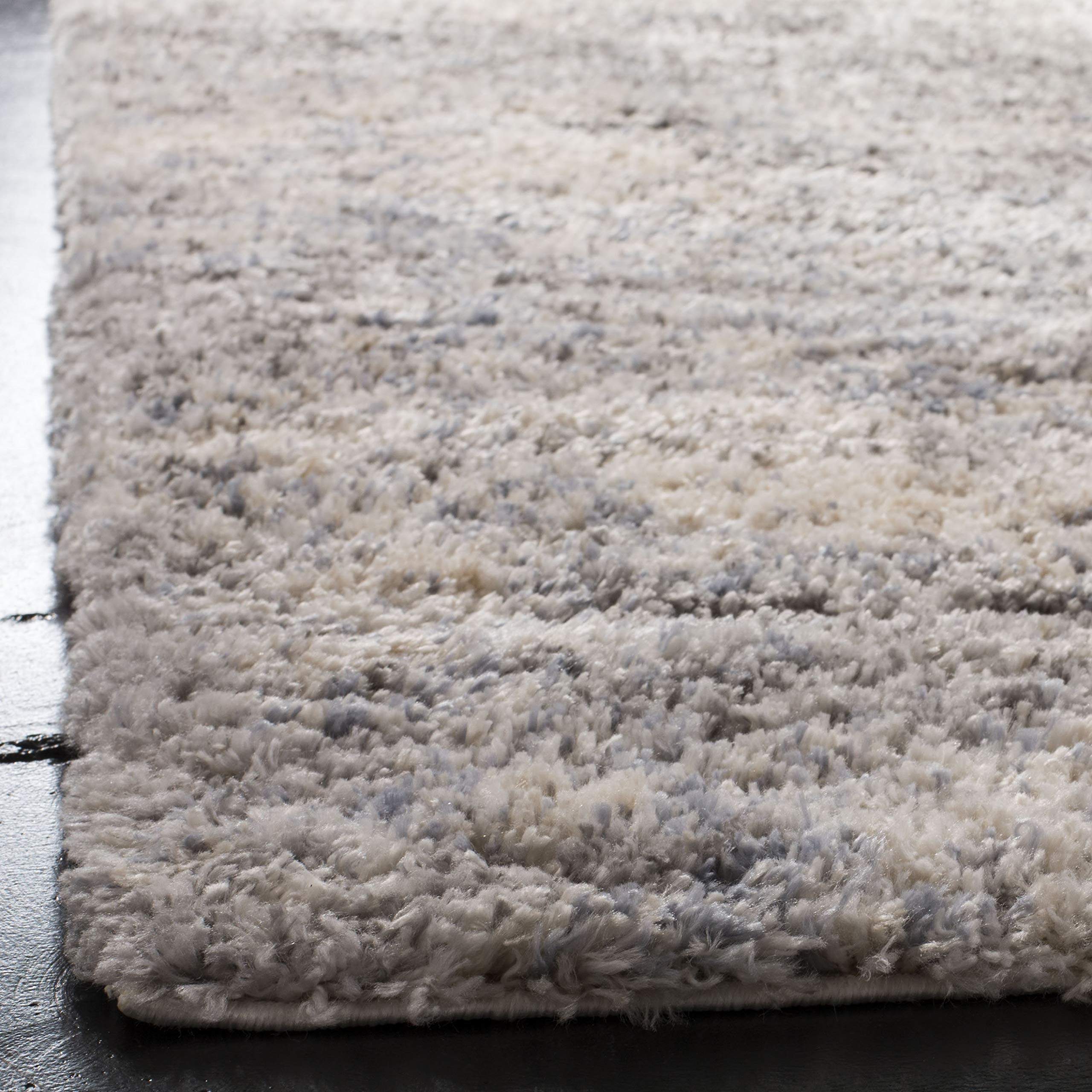 Safavieh Berber Shag Collection 2' X 3' Grey/Cream Ber219G Modern Abstract Non-Shedding 1.2-Inch Thick Entryway Living Room Foye