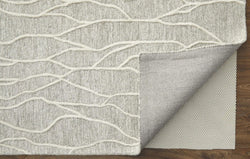 HomeRoots 511852 8 x 11 ft. Taupe & Ivory Wool Abstract Hand Tufted Handmade Stain Resistant Rectangle Area Rug