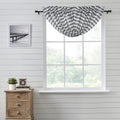 Vhc Brands Sawyer Mill Ticking Stripe Balloon Valance, Black, 15X61