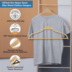 Wooden Suit Hangers with Bowed Contoured Shoulders, Natural Wood Finish