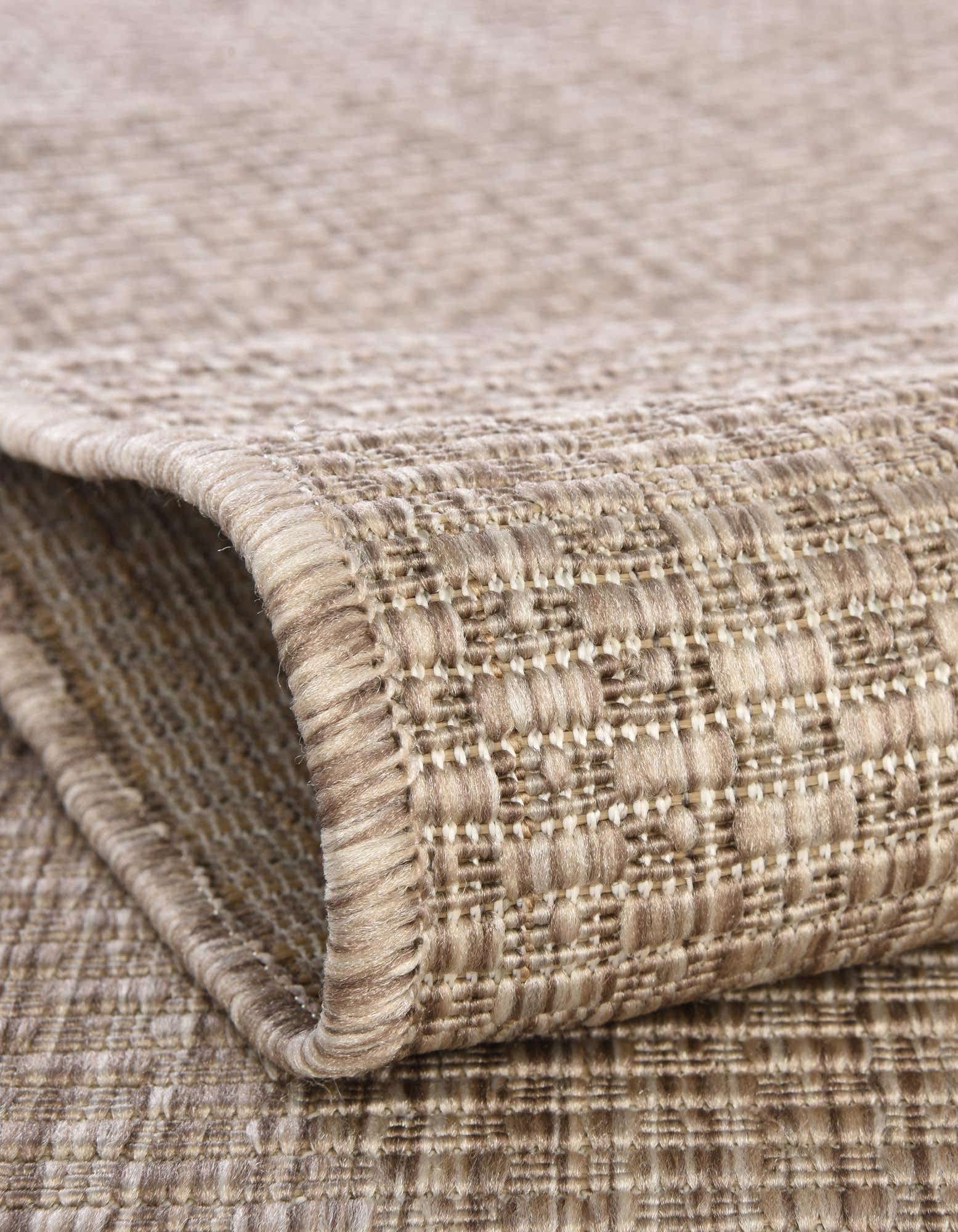 Unique Loom Collection Casual Transitional Solid Heathered Indoor/Outdoor Flatweave Area Rug (2' 7'' X 10' Runner, Beige/Ivory)