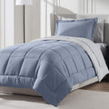 Nestl 5 Piece Twin Comforter Set - Stone Blue Reversible Bed in a Bag - Complete Twin Size Bedding Set with Sheets, Pillowcase a