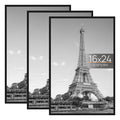 upsimples 16x24 Frame Black 3 Pack, Poster Frames 16 x 24 for Horizontal or Vertical Wall Mounting, Scratch-Proof Wall Gallery P