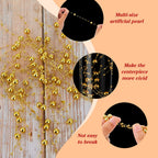 48 Pieces Artificial Pearls Strings Beads For Floating Candles Centerpiece 5.1 Inch Faux Pearls Strings For Vase Fillers Pearl B