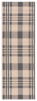 SAFAVIEH Courtyard Collection 23 x 67 Grey/Bone CY6201 Plaid Indoor/ Outside Waterproof Easy cleansingPatio Backyard Mudroom R