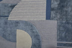 HomeRoots 515048 9 x 12 ft. Blue Ivory & Gray Wool Striped Hand Tufted Handmade Rectangle Area Rug