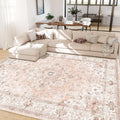 CAPALOCA Machine Washable 8x10 Area Rugs for Living Room Vintage Rugs Carpet Rugs Non Slip Low Pile Water Repellent Soft Distres