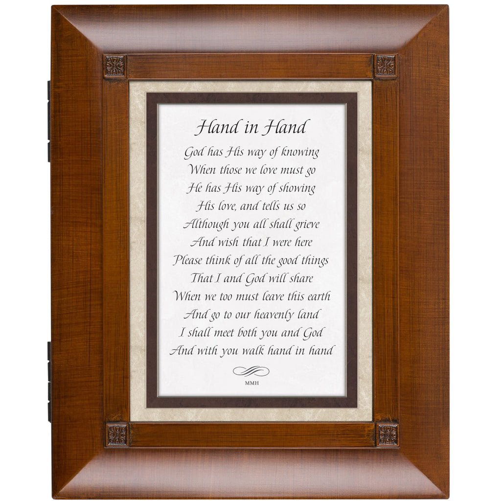 Cottage Garden Hand In Hand Woodgrain Remembrance Keepsake Box