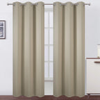 Lemomo Beige Thermal Blackout Curtains/38 X 84 Inch/Set Of 2 Panels Room Darkening Curtains For Bedroom