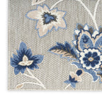 Nourison Aloha Indoor/Outdoor Modern Blue/Grey 7' X 10' Area Rug, Easy Cleaning, Non Shedding, Bed Room, Living Room, Dining Room, Kitchen (7X10)