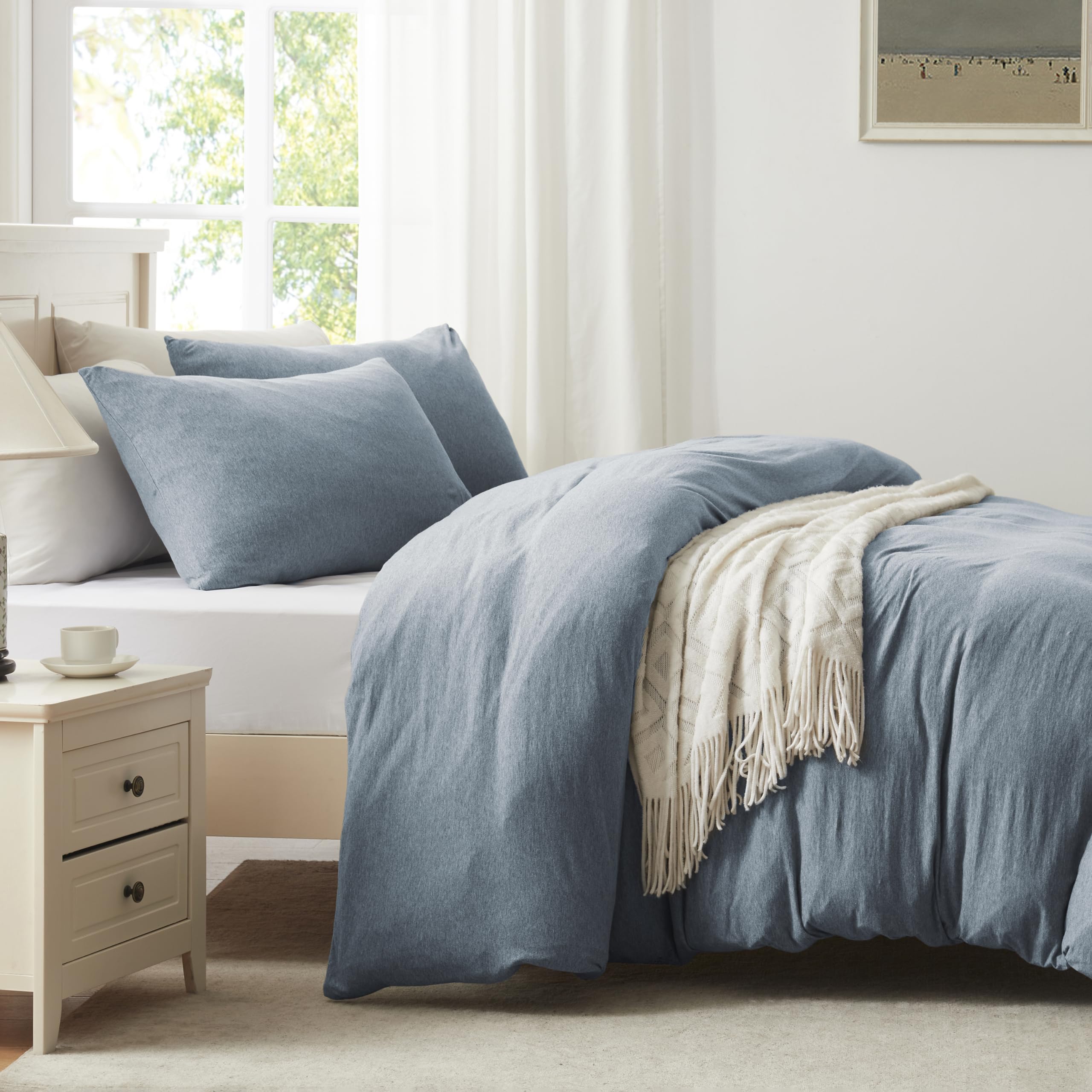 H Household 100% Cotton King Size Pillowcase, Light Weight, Comfortable, Super Soft, Set Of 2, Blue Gray (20''X36'', Envelope Cl
