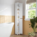 Hzuaneri Corner Bathroom Cabinet,Tall Corner Floor Cabinet with 4 Doors