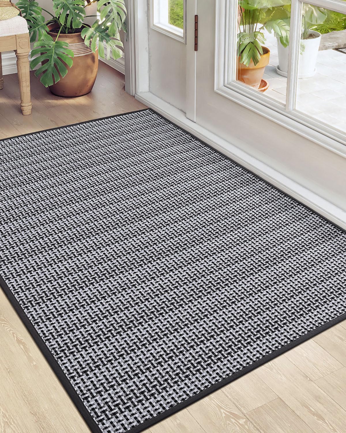 DEXI Door Mat Front Entryway Rugs, Non Slip Rubber Backing Doormat, Absorbent Thin Washable Carpet for Inside House Entrance, 32