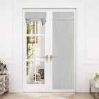 Nicetown Sheer Linen Door Window Curtains Natural Linen Blended, Privacy French Door Curtains Thermal Insulated Covering For Patio Door Glass Door Front Door, 26 Inch X 80 Inch, Light Grey, 1 Panel