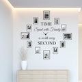 World of Wall Decal Time Spent with Family is Worth Every Second Wall Decal Decor Clock Family Quote Saying Vinyl Wall Art DIY T