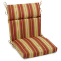 Blazing Needles Outdoor Seat/Back Chair Cushion, 22 x 45, Kingsley Stripe Ruby