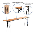 Flash Furniture Gael 8' Rectangular Folding Training Table, Natural Engineered Wood, 18"W x 96"L, Model YT-WTFT18X96-TBL-GG