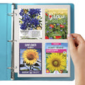 Seed Storage Organizer (50 Sheets, 3.5 X 5 Pockets) - Garden Seed Packet Organizer With 4 Pocket Sheet Protectors For 3 Ring Bin
