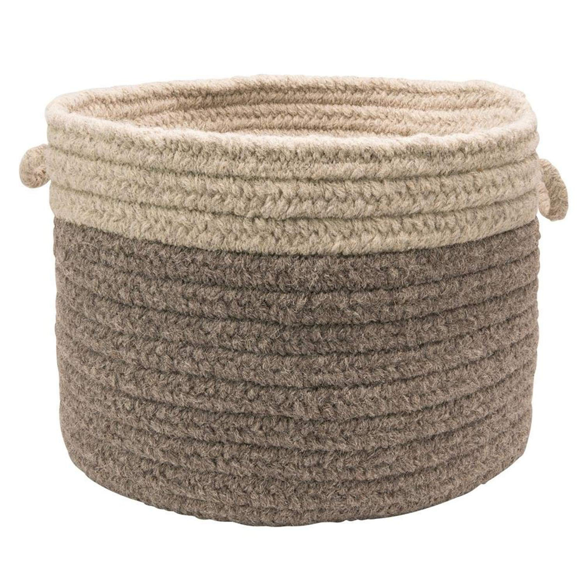 Colonial Mills Chunky Nat Wool Dipped Basket, 14 By 10Inch, Dark Gray/Light Gray