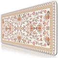 Gaming Mouse Pad, Large BohemianFloral Computer Keyboard Mousepad, Flower Mouse Mat Big Non-Slip Base Stitched Edges, Desktop De